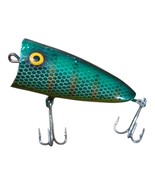 Vintage Unbranded Wood Lure Multicolor Yellow Eyes Top water Popper  - $9.43 CAD