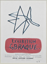 &quot; Exhibition G.Braque 1956 Di Georges Braque Firmato Litografia 25.4cmx17.8cm - £1,000.28 GBP