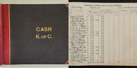 1924 Vintage Knights Of Columbus Financial Cash Receipts Book Schenectady Ny 201 - £99.18 GBP