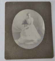 Vintage Cabinet Card Anna M. Fry Wedding Dress in 1900 in Reyolds, North Dakota - £11.90 GBP