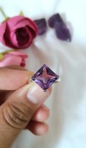 Natural Amethyst Silver Gemstone Ring, Purple Silver Ring - $120.00