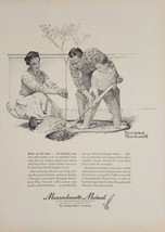 1958 Print Ad Mass Mutual Life Insurance Family Plants Tree by Norman Rockwell - £15.64 GBP