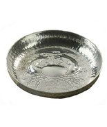 Crab 15192 Serving Plate Round Food Safe Hammered Aluminum 9&quot; L Silver - $32.58 CAD