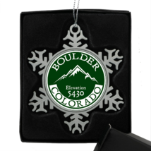 Pewter Christmas Ornament Boulder Colorado 3&quot; Metal - £14.79 GBP