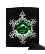 Pewter Christmas Ornament Boulder Colorado 3&quot; Metal - £14.73 GBP
