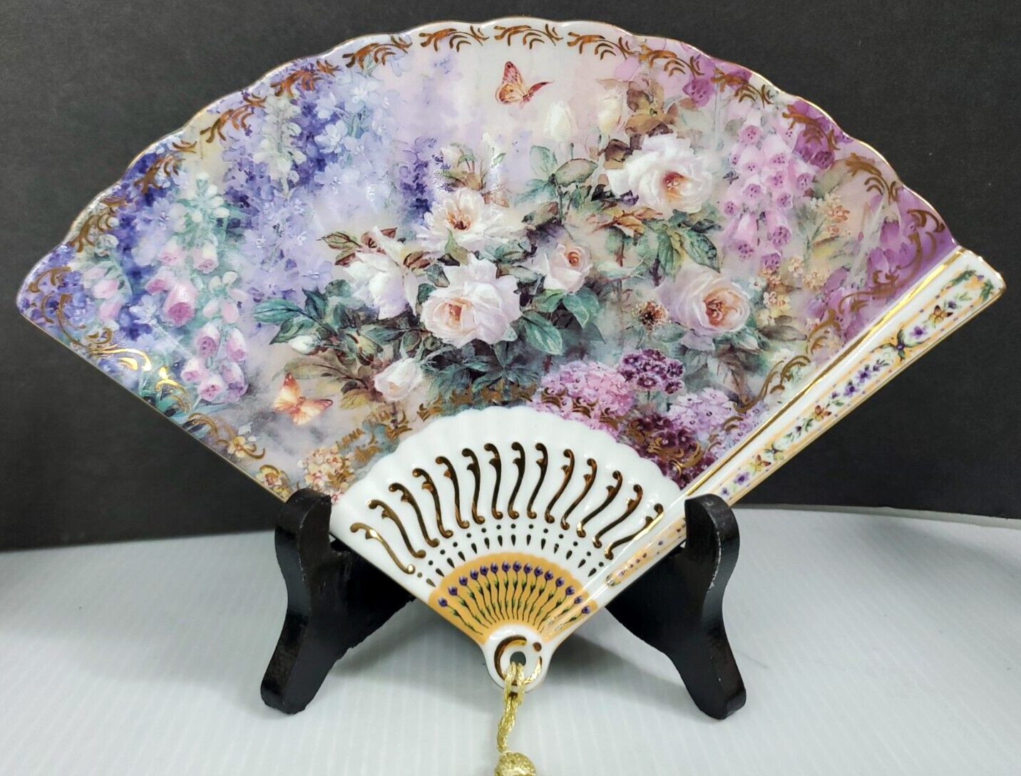 Vtg 1999 Lena Liu Unfolding Beauty Porcelain Fan Bradford Exchange Lot of 3 B62 - £64.79 GBP