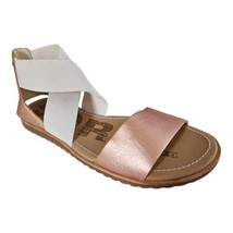 SOREL Women Ella Sandal Natural Rose Gold Elastic Ankle Strap Slide Women&#39;s 6.5M - £54.00 GBP