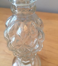 70s Avon Pressed Clear Glass candleholder/cologne bottle (Charisma) image 2