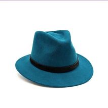 Teal Fedora Wool Felt Hat – Crushable, Leather Band, High Quality ,Styli... - $37.39