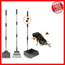 Adjustable Dog Pooper Scooper Set: Rustproof Tray, Rake &amp; Spade for Larg... - $46.52