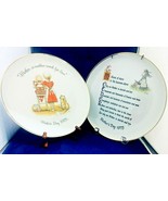 Vintage 2 Holly Hobbie Porcelain Gold Rim 1973 Mothers Day Commemorative... - £13.15 GBP