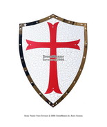 Medieval Knight Templar Crusader Metal Shield Armour with Red Cross Symbol - £46.91 GBP