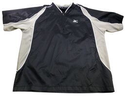 Mizuno Teamwear Pullover Jacket Mens Black Gray Half Zip Windbreaker Med... - $14.25