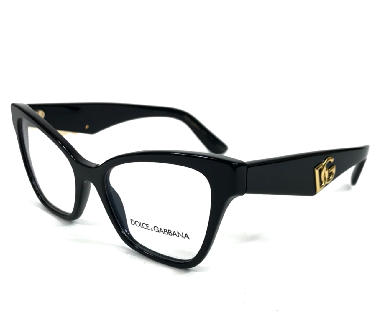 Dolce &amp; Gabbana Brille Rahmen DG3369 501 Glänzend Schwarz Gold Cat Eye 5... - $163.35