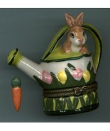 BUNNY RABBIT ON WATERING CAN HINGED BOX - £8.79 GBP