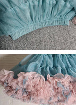 A-line Blue Pink Mini Layered Tulle Skirt Custom Size Women Tutu Tulle Skirt image 5