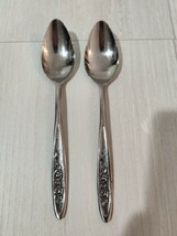 Ekco Eterna Stainless &quot; Country Garden &quot; Japan Lot of Two Grapefruit Spoons - $12.99