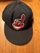 Cleveland Indians 1997 World Series New Era Wool Chief Wahoo Fitted Hat Sz 7 - £59.95 GBP