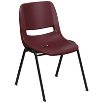 HERCULES Series 880 lb. Capacity Burgundy Ergonomic Shell Stack Chair with Black - £70.33 GBP+