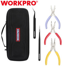 WORKPRO 5PC Jewelry Plier Set 6 in 1 Wire Loop Plier Nylon Nose Bent Nos... - £36.16 GBP