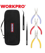 WORKPRO 5PC Jewelry Plier Set 6 in 1 Wire Loop Plier Nylon Nose Bent Nos... - £36.17 GBP