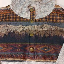 Men 1/4 Snap Button Cotton Gray & Brown Pullover Drawstring Hoodie Sweatshirt XL image 10