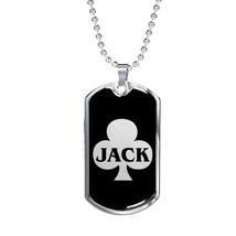 Jack Of Clubs Dog Tag Stainless Steel or 18k Gold 24&quot; Chain - £37.31 GBP+