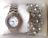 Women FOLIO Watch Bracelet Set New In Gold Gift Box Jewelry - £9.33 GBP