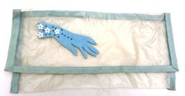 Vintage Glove Case Clear Frosted Plastic Embellished with Felt Glove1950s  - $24.70
