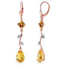 Galaxy Gold GG 14K Rose Gold Chandelier Earrings with Diamonds and Citrines - £562.09 GBP