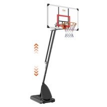 VEVOR Basketball Hoop, 7.6-10 ft Adjustable Height Portable Backboard System, 50 - $494.94