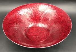 Simply Designz Red Ruby Raj Large Serving Bowl Enamel Round 13&quot; Diameter - £22.52 GBP