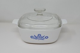 Corning Ware Blue Cornflower 1.5 Qt Casserole Dish P-1 1/2-B w/Pyrex Lid A7C - £16.01 GBP