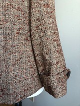 J. Jill SP Petite Brown Orange Tweed Blazer Jacket Button Front - £20.78 GBP