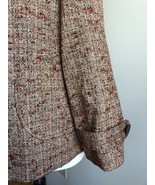 J. Jill SP Petite Brown Orange Tweed Blazer Jacket Button Front - £20.83 GBP