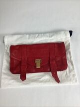 PROENZA SCHOULER RED LEATHER CLUTCH PURSE W/ DUST BAG - Made In Italy - $2,258.71 MXN