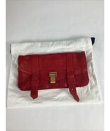 PROENZA SCHOULER RED LEATHER CLUTCH PURSE W/ DUST BAG - Made In Italy - $170.83 CAD