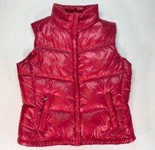 Columbia Down Vest Womens Large Pink Red Puffer Full Zip Mock Duck Jacket - £23.74 GBP