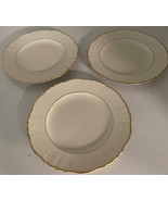 Set (3) Syracuse GOLD TRIM Dessert Salad Plates Federal Shape 8” Made In... - $39.99