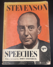 VTG 1952 Adlai Stevenson Speeches &amp; Biography Random House John Steinbeck - $12.19