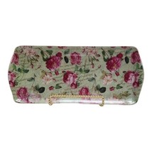 Royal Danube English Gilded Chintz Roses Serving Tray Floral Victorian P... - $41.87