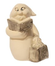 Vintage Handpainted Ceramic Trick-or-Treat Ghost Reading Calorie Book CU... - £15.94 GBP