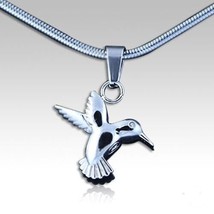 Stainless Steel Hummingbird Funeral Cremation Urn Pendant - £78.01 GBP