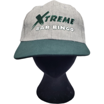Hit Wear Xtreme Bingo Bar Mens Hat Cap One Size Gray Green Cotton Hook &amp; Loop - £6.79 GBP