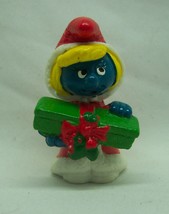 Vintage 1981 Schleich The Smurfs Smurfette Christmas Smurf Pvc Figure Toy - £19.77 GBP