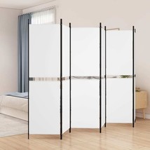  6-Panel Room Divider White 118.1"x70.9" Fabric - $136.49