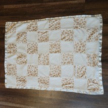 Cocalo Cream Giraffe Patchwork Block Satin Baby Blanket Taupe Ivory Tan ... - £63.15 GBP