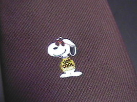 Peanuts Dress Neck Tie Chocolate Brown Polyester Snoopy Joe Cool with Sunglasses - $10.99