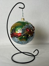 Santa&#39;s Journey Around The World Blown Glass Christmas Ornament Very Rare HTF - $44.50