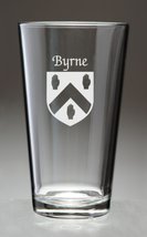 Byrne Irish Coat of Arms Pint Glasses - Set of 4 (Sand Etched) - $68.00